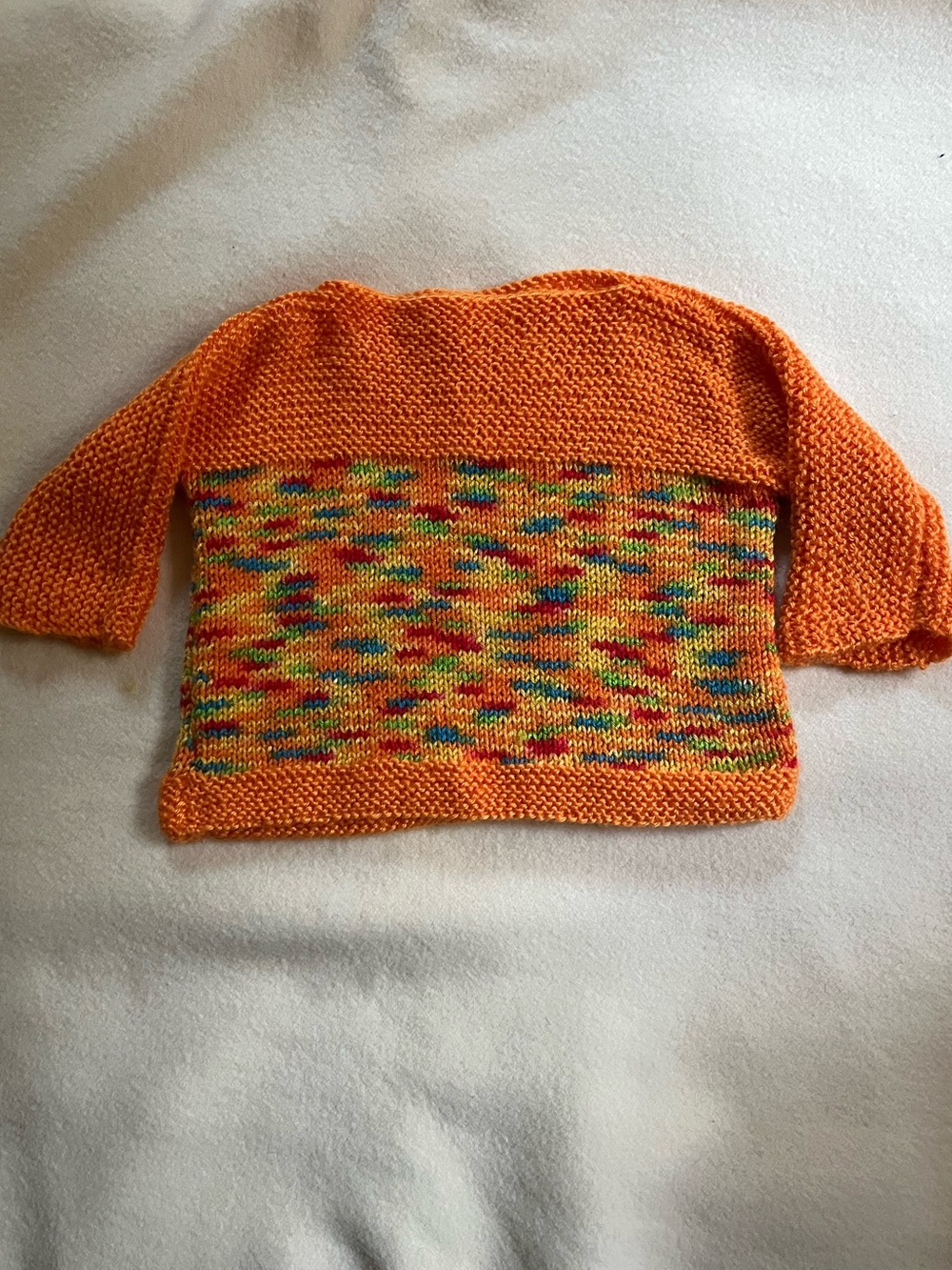 Handmade Kids Orange Multicolor Knit Sweater
